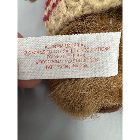 Russ Berrie Jointed Teddy Bear In Apple Sweater 1106 Bears from the Past 6” - Picture 6 of 6